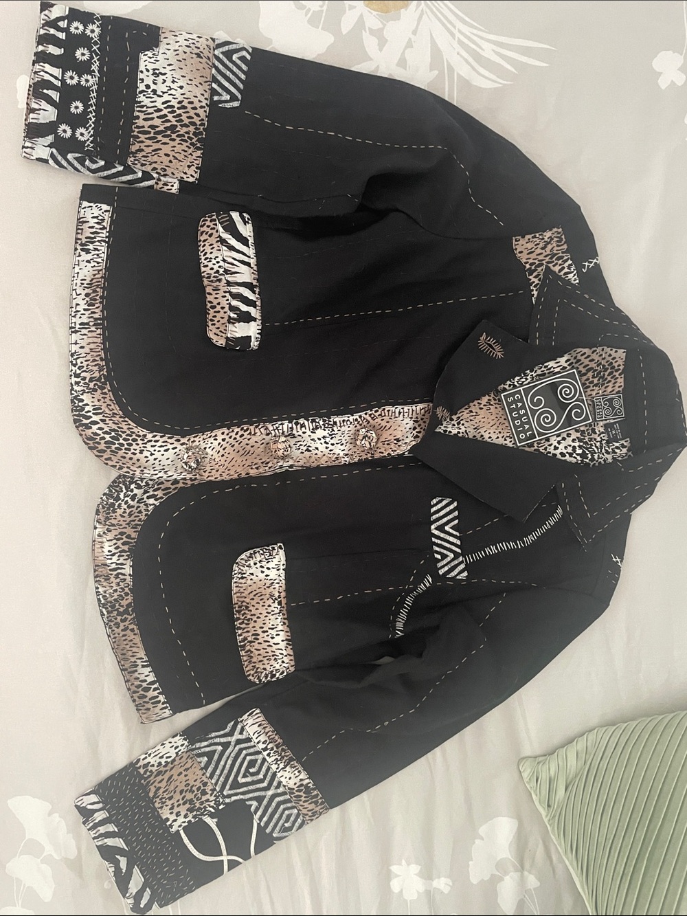 Black & White Patterned Women's Jacket
